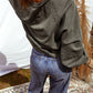 Notched Neck Mineral Wash Baggy Sweatshirt