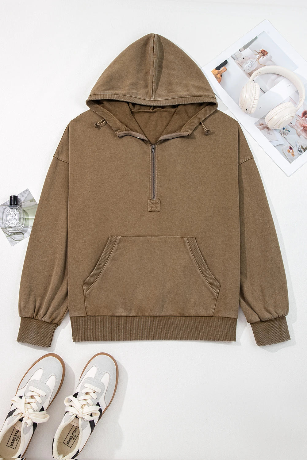 Pocket Mineral Wash Baggy Hoodie