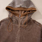 Zipper Kangaroo Pocket Corduroy Hoodie