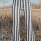 Stripe Star Embellished Flare Jeans