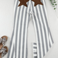 Stripe Star Embellished Flare Jeans