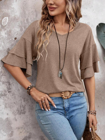 V-Neck Half Sleeve Tee