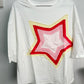 Star Patched Half Sleeve Oversized Tee