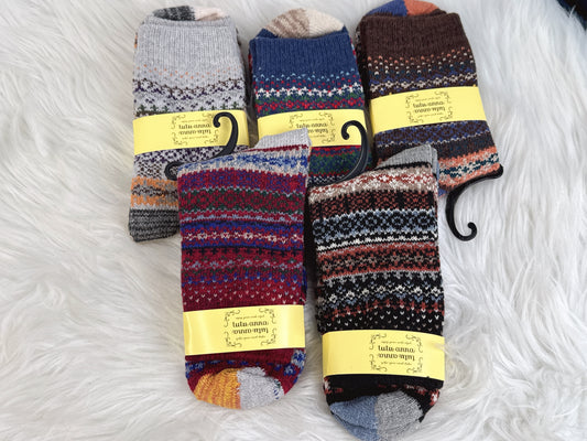 5 Pairs Fair Isle Micro Pattern Socks Set (JG030)