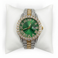 Diamond Green Gold Silver Band Watch