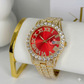 Diamond Red Gold Band Watch