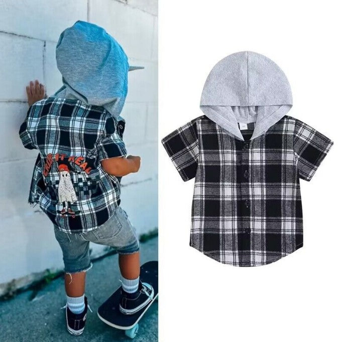 Halloween Plaid Hood Shirt