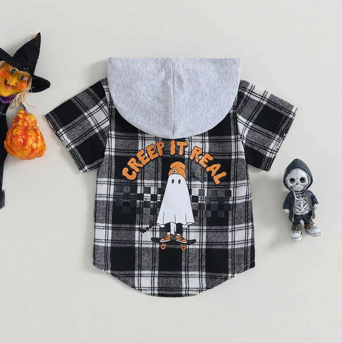 Halloween Plaid Hood Shirt