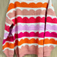 Wave Striped Balloon Sleeve Loose Sweater