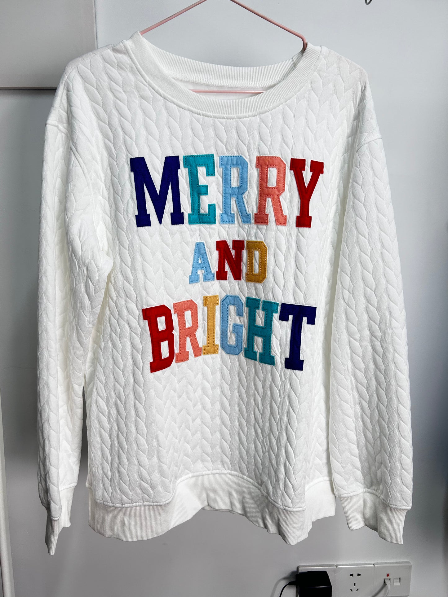 Merry And Bright Knit Quilted Sweatshirt