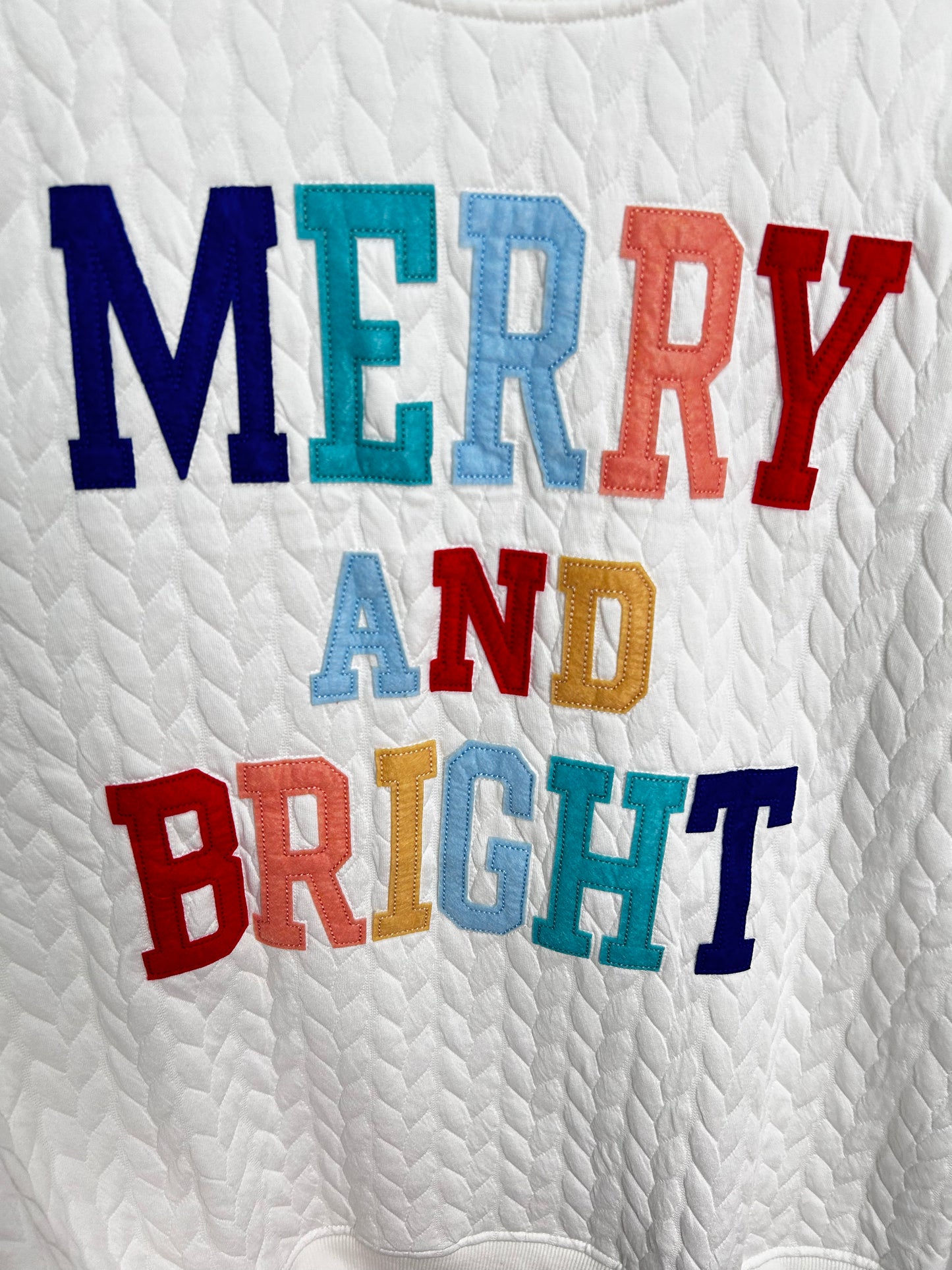 Merry And Bright Knit Quilted Sweatshirt