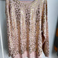 Glitter Leopard Print Puff Sleeve Sweater