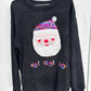 Sequined Santa Claus Corded Sweatshirt