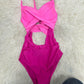 2-tone Crossed Cutout Backless Monokini