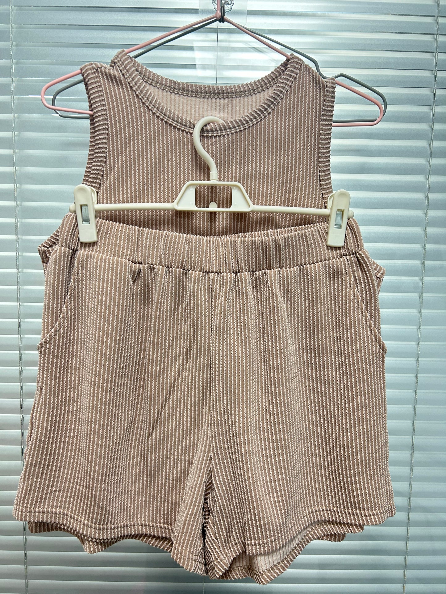 Corded Sleeveless Top & Pocketed Shorts Set