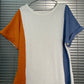 Textured Color Block Loose Fit T Shirt