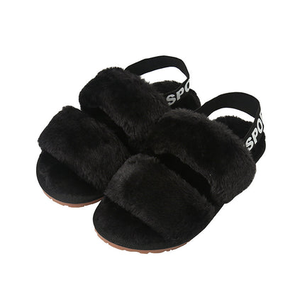 Open Toe Slippers with Elastic Strap