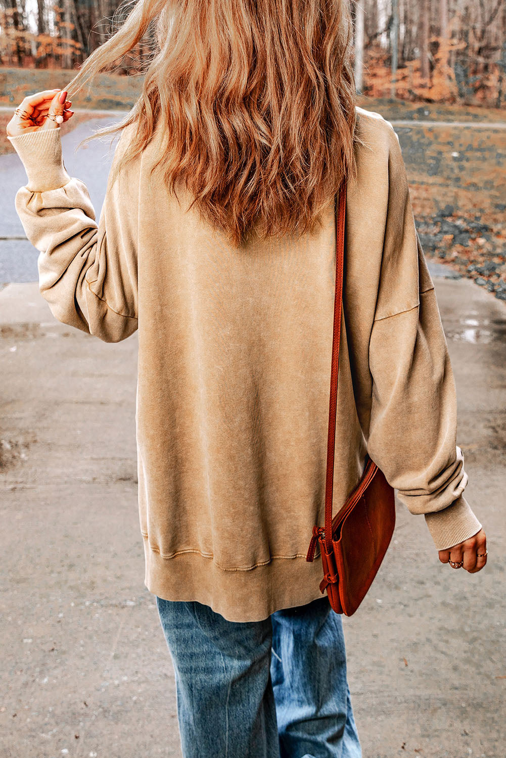 Ribbed Trim Oversized Sweatshirt