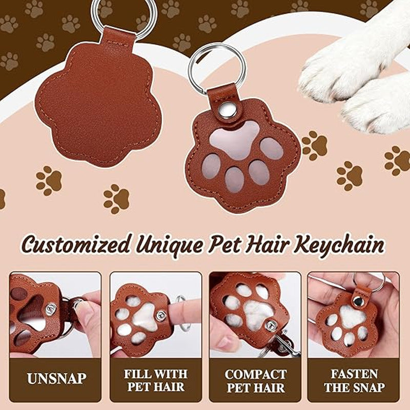 Custom Pet Memorial PU Leather Keychain