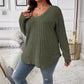 Plus Size V-Neck Long Sleeve T-Shirt