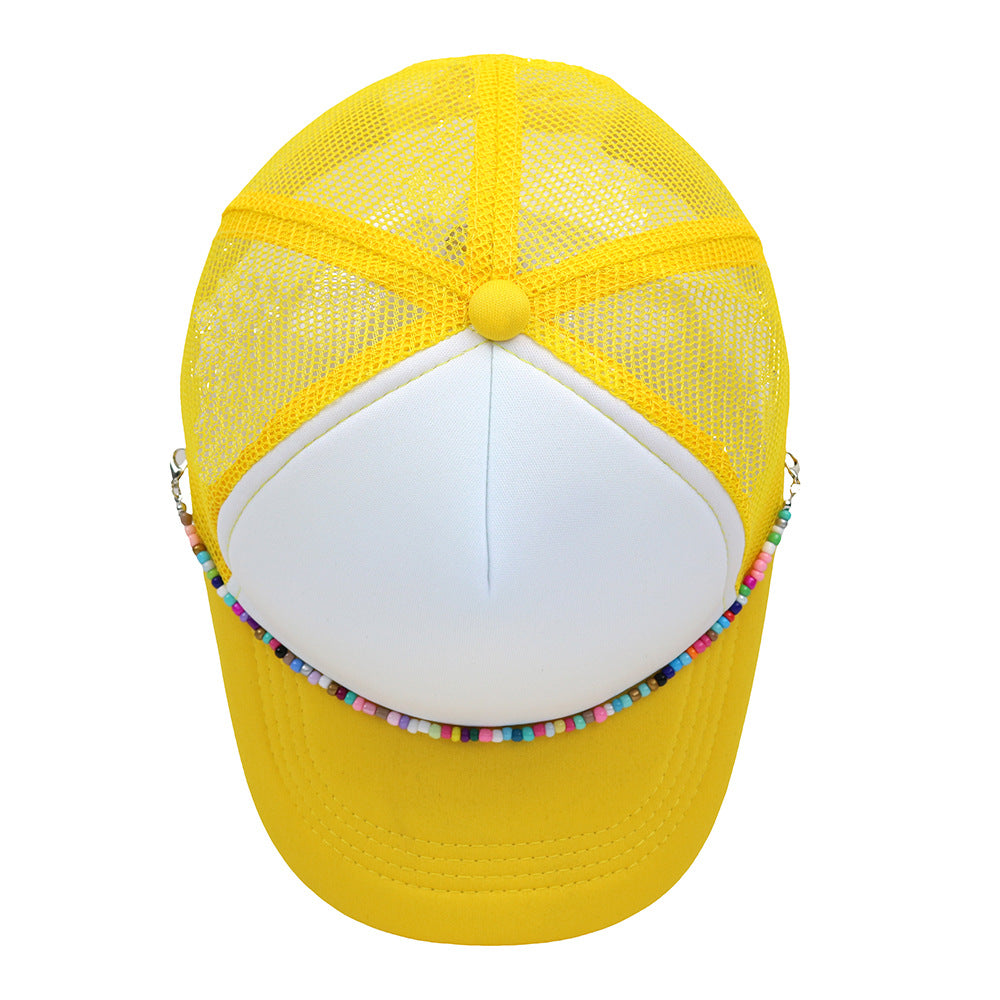 Multicolor Beaded Band Trucker Hat