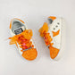 Glitter Star Orange Organza Laced Sneakers