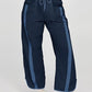 Retro Contrast Side Stripe Wide Leg Track Pants
