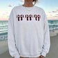 Gray Chenille Embroidered Rugby Bow Game Day Oversized Sweatshirt