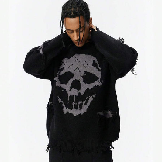 Halloween Skull Hole Sweater