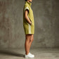 Loose Sleeveless Drawstring Pockets Split-Joint Striped Zipper Stand Collar Rompers