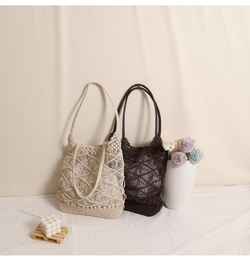 Rope Tote Bag Openwork Beach Bag