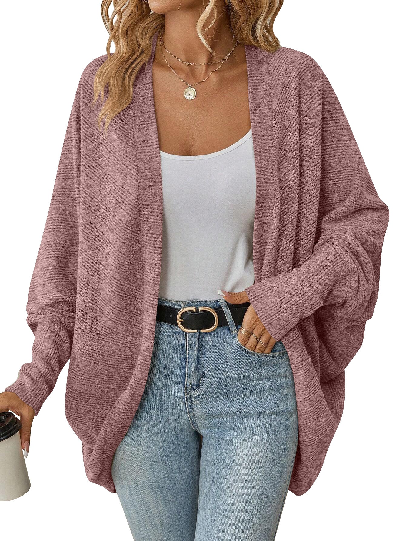 Knitted Batwing Sleeve Cardigan