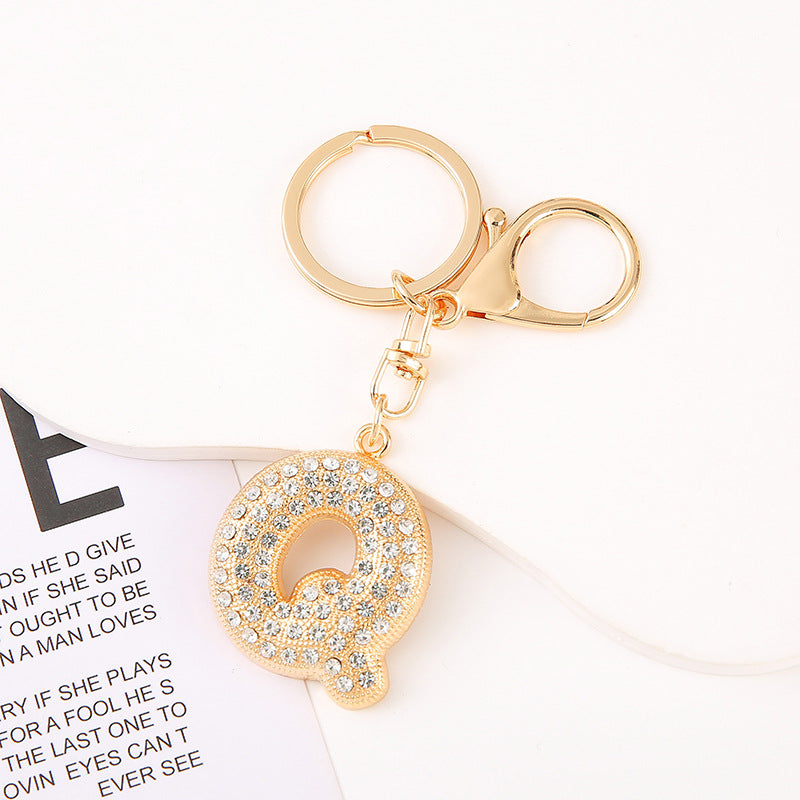 Cute Initial Letter Keychain Backpack Charms