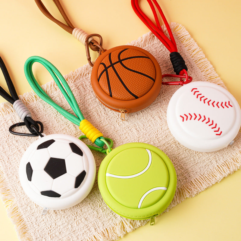 Mini Sports Ball Silicone Coin Purses