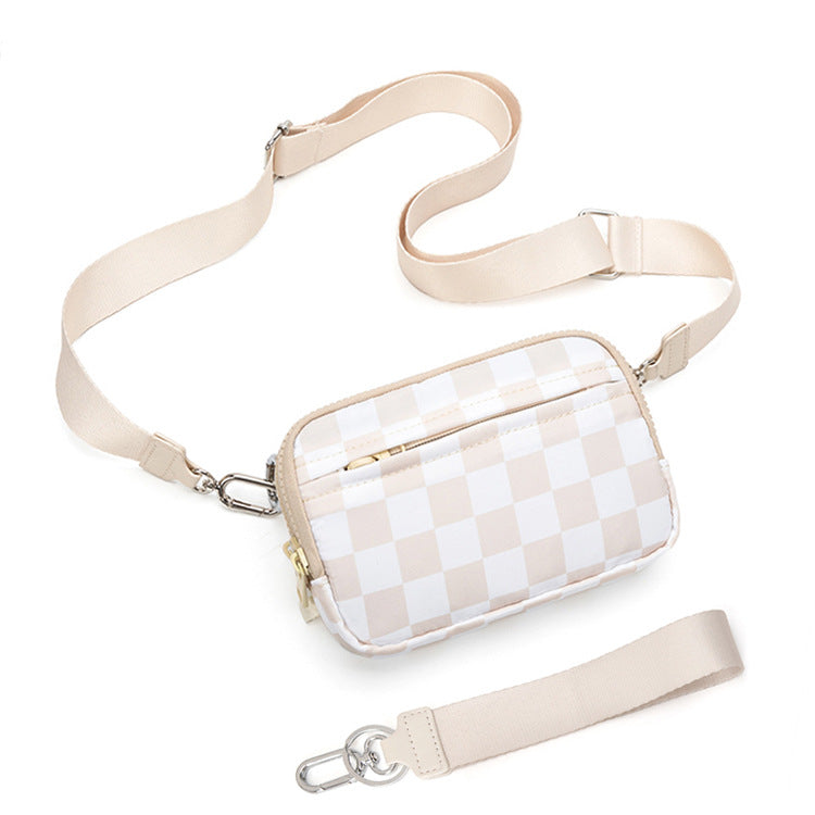 Nylon Double Compartment Crossbody and Wristlet