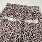 Leopard Print Wide Leg Terry Knit Pants