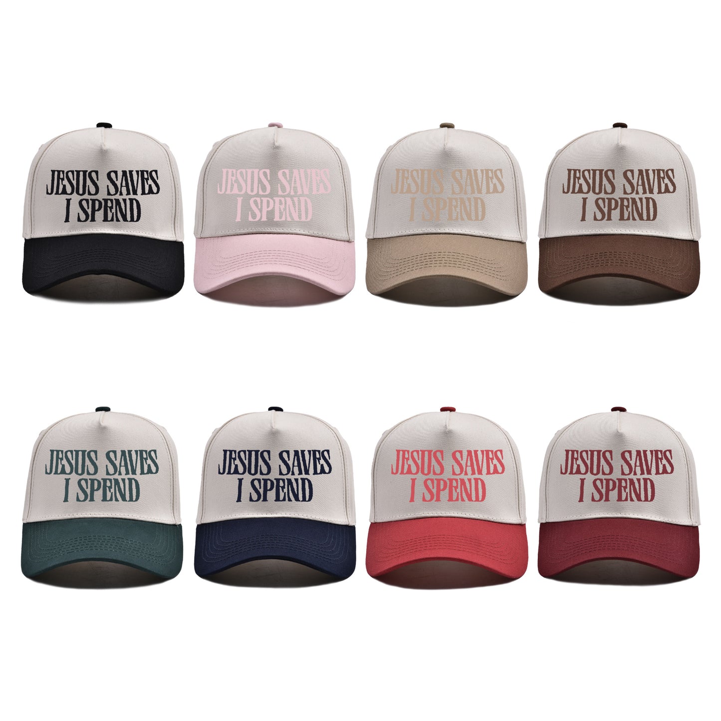 Embroidered JESUS SAVES I SPEND Baseball Cap