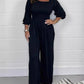 Square Neck Casual Solid Jumpsuit