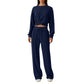 Women's Round Neck Long-sleeved Top and Wide-leg Pants Suit