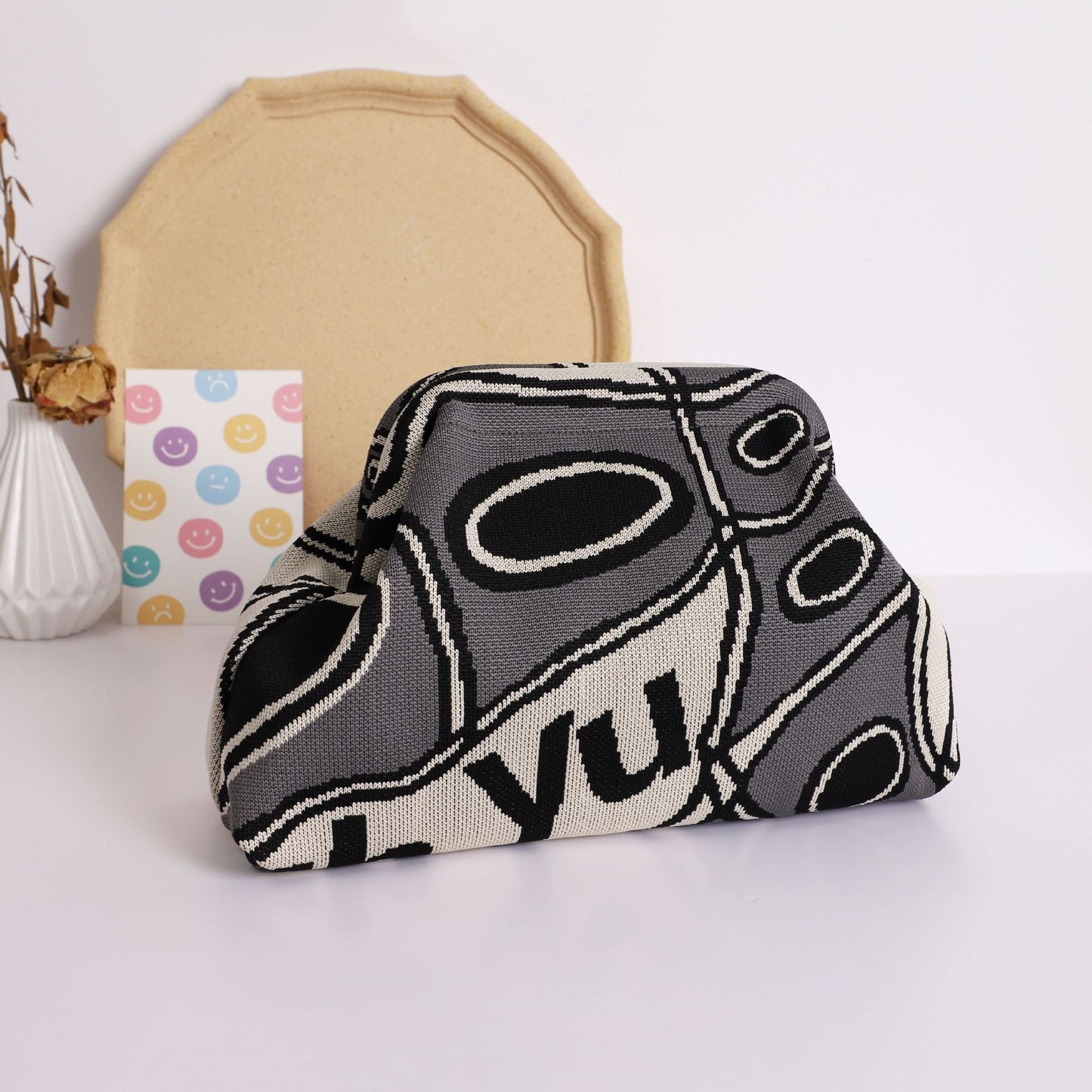 Wave Knit Clutch Bag