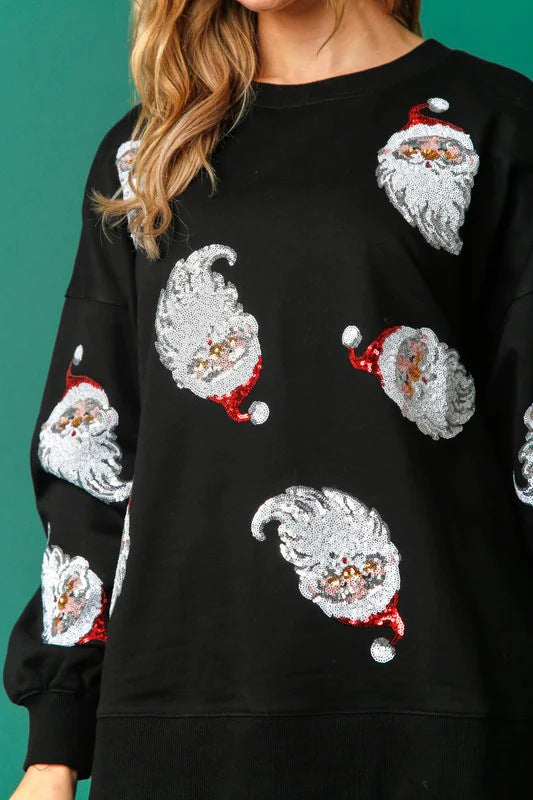 Christmas Sequin Santa Top