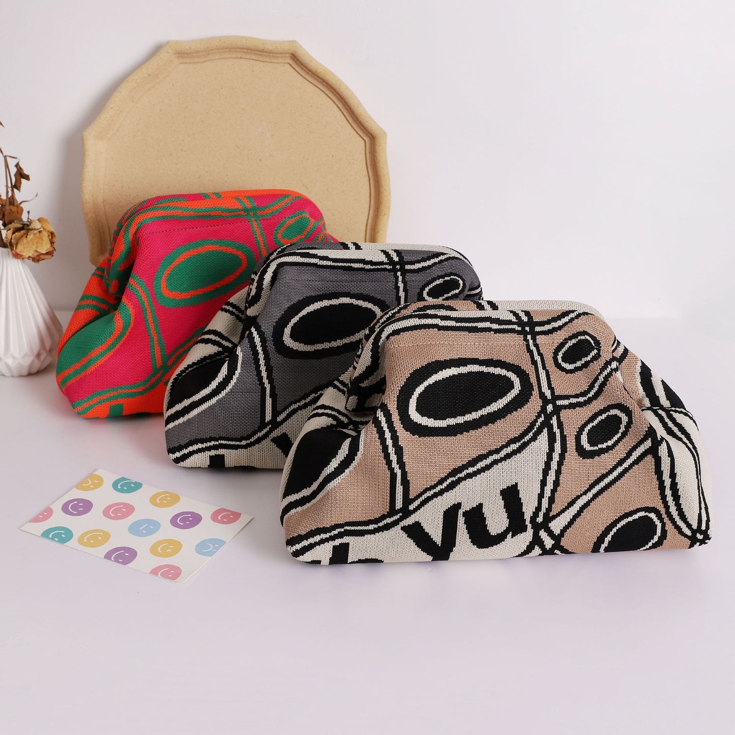Wave Knit Clutch Bag