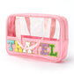 Travel Patch Clear PVC And PU leather Makeup Toiletry Storage Bag
