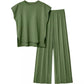 Women's knitted suit vest sweater wide-leg pants two-piece suit