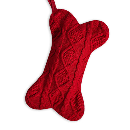 Custom Dog Bone Cable-Knit Christmas Stockings