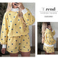 Yellow Polka Dot Ribbed Trim Long Sleeve Top Casual Short Set