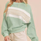 Contrast Color Loose Round Neck Sweatshirt