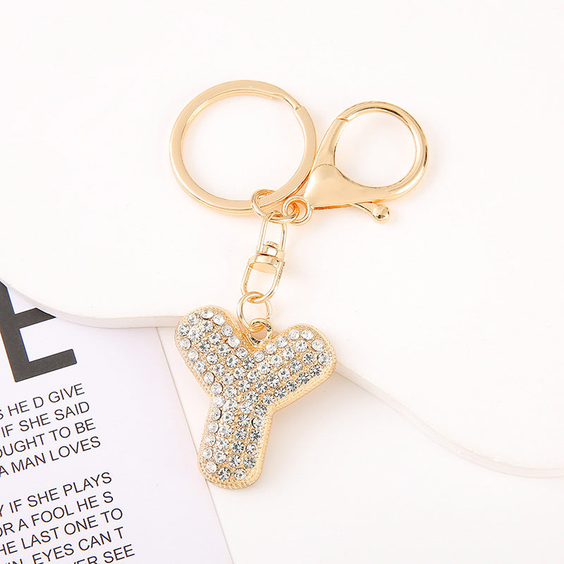 Cute Initial Letter Keychain Backpack Charms