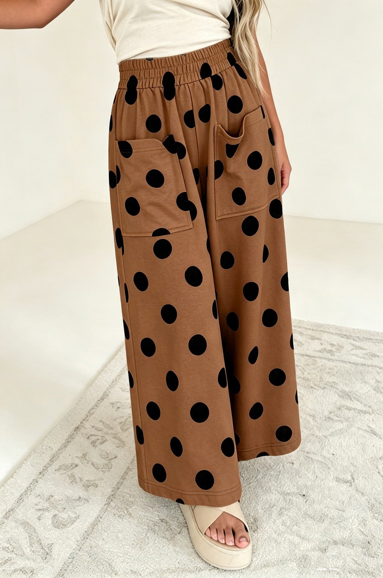 Polka Dot Wide Leg Pants