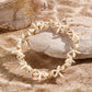 Marine Style Starfish Shell Turquoise Shell Beaded Chain Stretch Bracelets